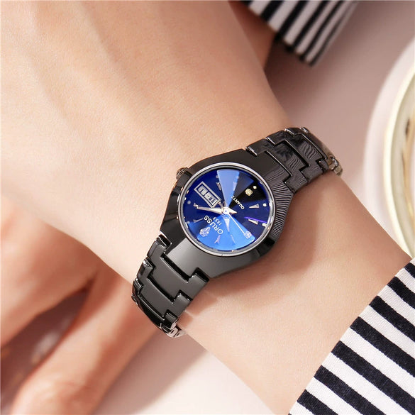 Women's Alloy Band Round Dial Fashion Waterproof Quartz Watch