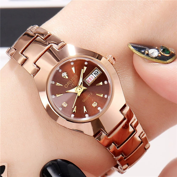 Women's Alloy Band Round Dial Fashion Waterproof Quartz Watch