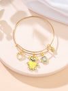 Women's Alloy Bear Bracelet With The Crown Pattern And Microinlay Process In Hot Pink Color