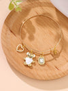 Women's Alloy Bear Bracelet With The Crown Pattern And Microinlay Process In Hot Pink Color