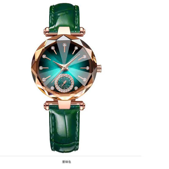 Women's Alloy Belt Fashion Retro Nonmechanical Watch With Round Dial And Imitation Leather Strap