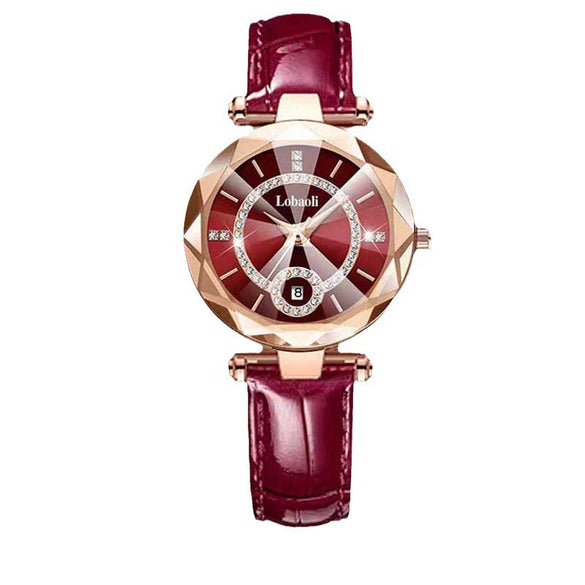 Women's Alloy Belt Fashion Retro Nonmechanical Watch With Round Dial And Imitation Leather Strap