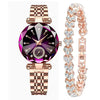 Women's Alloy Belt Fashion Retro Nonmechanical Watch With Round Dial And Imitation Leather Strap