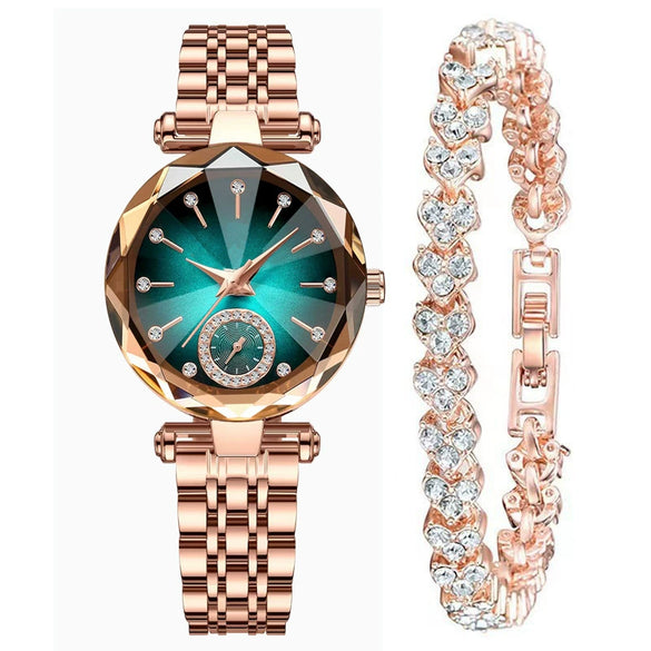 Women's Alloy Belt Fashion Retro Nonmechanical Watch With Round Dial And Imitation Leather Strap