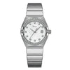 Women's Alloy Belt Quartz Casual Light Luxury Round Dial Diamond Threepin Calendar Watch