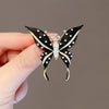 Women's Alloy Black Wing Butterfly Shining Design Sense Electroplated Brooch Pin Accessories