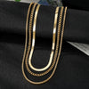 Women's Alloy Box Chain Multilayer Stacked Vintage Golden Necklace With Geometric Design And Electroplating