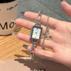 Women's Alloy Bracelet Quartz Watch With Square Dial And Lobster Clasp Leisure Style