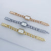 Women's Alloy Bracelet Watch Square Diamond Set Quartz Fashion Elegant Casual