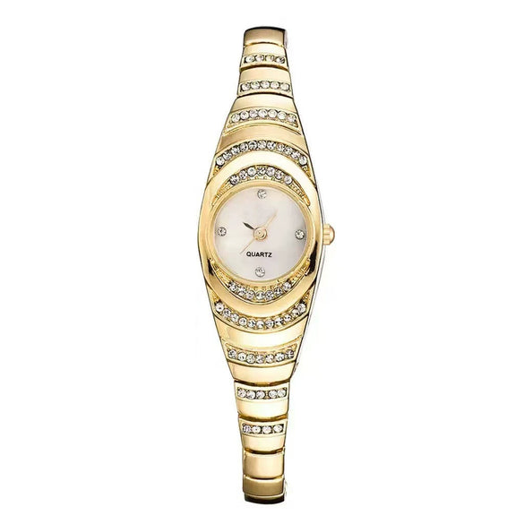 Women's Alloy Bracelet Watch With Oval Dial And Stainless Steel Clasp Leisure Style