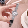 Women's Alloy Bracelet Watch With Round Dial Quartz Movement Single Folding Buckle Spiral Crown And Leisure Style