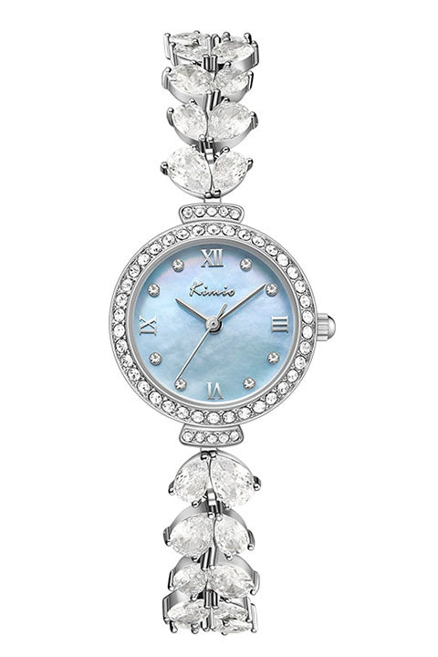 Women's Alloy Bracelet Watch With Round Dial Spiral Crown Jewelry Buckle Mineral Reinforced Mirror Feminine And Super Fairy Style