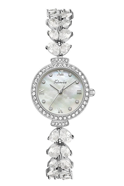 Women's Alloy Bracelet Watch With Round Dial Spiral Crown Jewelry Buckle Mineral Reinforced Mirror Feminine And Super Fairy Style