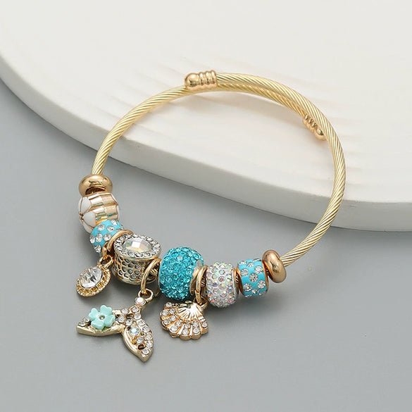 Women's Alloy Bracelets With Fishtail Pendant Geometric Style Diamond Design