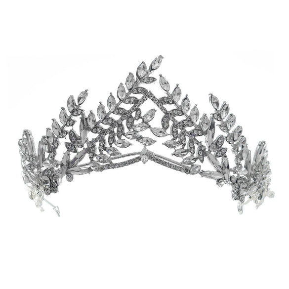 Women's Alloy Bridal Jewelry Baroque Rhinestone Headband With Olive Branch Pattern And Diamond Treatment