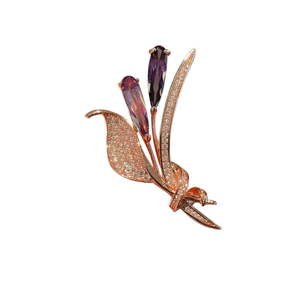 Women's Alloy Brooch With Electroplating And Plants Flowers Design