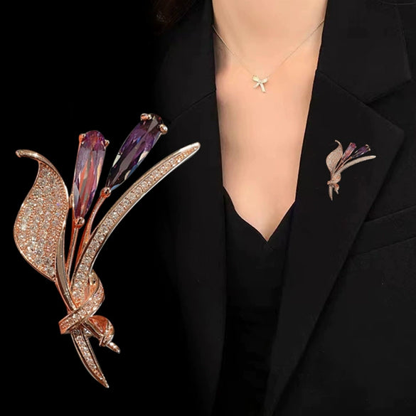 Women's Alloy Brooch With Electroplating And Plants Flowers Design