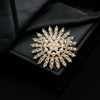 Women's Alloy Brooch With Sunflower Pearl Star And Geometric Pattern Diamondencrusted Electroplated