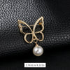 Women's Alloy Butterfly Brooch With Flower Pattern And Antilight Buckle Electroplated Sewingfree Versatile Temperament Pins For Clothes And Suit Accessories