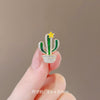 Women's Alloy Cactus Flower Corsage Pin With Electroplating Treatment