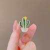 Women's Alloy Cactus Flower Corsage Pin With Electroplating Treatment