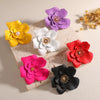 Women’s Alloy Camellia Flower Stud Earrings With Stainless Steel Ear Needles Electroplated Threedimensional Vintage Fashion Design