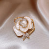 Women's Alloy Camellia Pearl Brooch With Electroplating