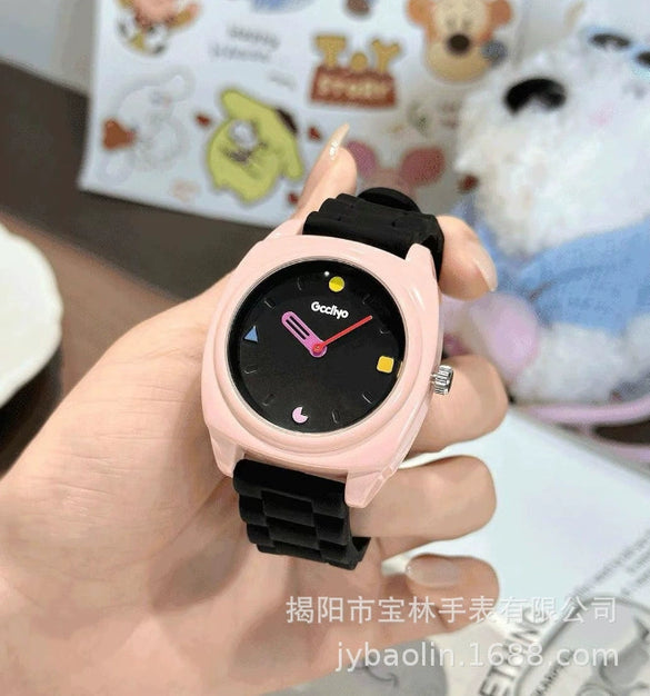 Women's Alloy Case And Silicone Strap Cartoon Style Round Dial Watch
