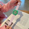Women's Alloy Case And Silicone Strap Cartoon Style Round Dial Watch