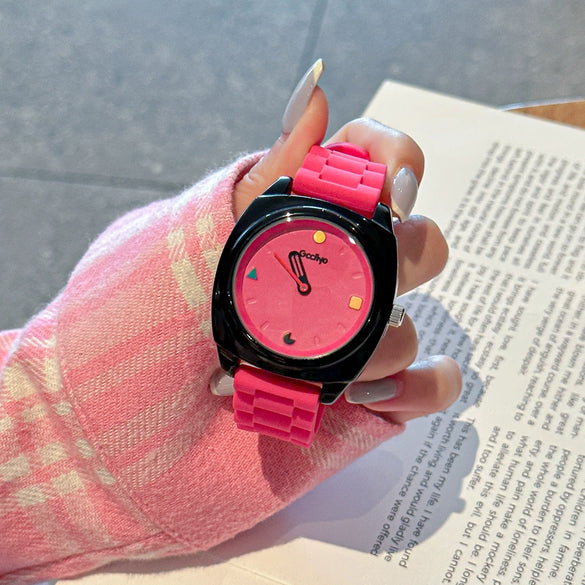 Women's Alloy Case And Silicone Strap Cartoon Style Round Dial Watch