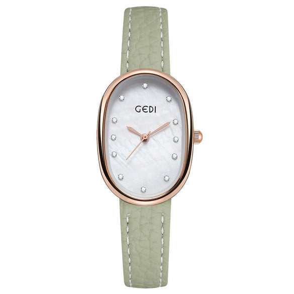 Women's Alloy Case Belt Strap Oval Quartz Casual Light Luxury Watch