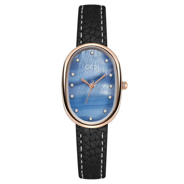 Women's Alloy Case Belt Strap Oval Quartz Casual Light Luxury Watch