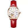 Women's Alloy Case Genuine Leather Strap Round Dial Swiss Certified Diamond Calendar Waterproof Luminous Leisure Watch
