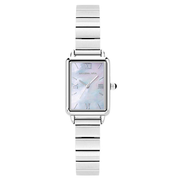 Women's Alloy Case Genuine Leather Strap Square Fashion Retro Waterproof Quartz Watch With Rose Gold Clasp And Mineral Strengthened Glass Mirror
