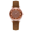 Women's Alloy Case Imitation Leather Strap Quartz Starry Rhinestone Round Dial Casual Watch