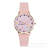 Women's Alloy Case Imitation Leather Strap Round Dial Daisy Pattern Leisure Watch