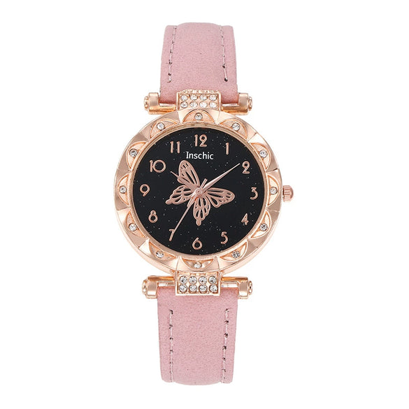 Women's Alloy Case Imitation Leather Strap Round Dial Quartz Wrist Watch Leisure Style