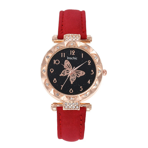 Women's Alloy Case Imitation Leather Strap Round Dial Quartz Wrist Watch Leisure Style