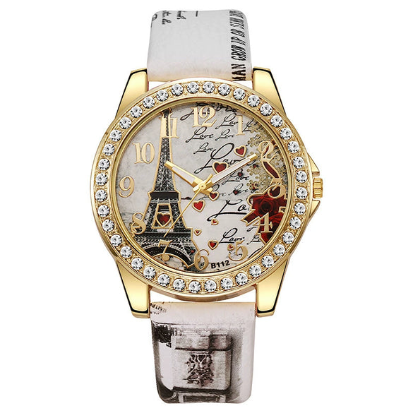 Women's Alloy Case Imitation Leather Strap Snake Pattern Digital Diamondset Round Dial Watch