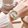 Women's Alloy Case Imitation Leather Strap Snake Pattern Digital Diamondset Round Dial Watch