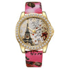 Women's Alloy Case Imitation Leather Strap Snake Pattern Digital Diamondset Round Dial Watch