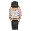 Women's Alloy Case Imitation Leather Strap Square Quartz Watch Set