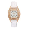 Women's Alloy Case Imitation Leather Strap Square Quartz Watch Set