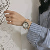 Women's Alloy Case Imitation Leather Strap Stainless Steel Clasp Round Dial Leisure Style Watch