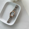 Women's Alloy Case Ordinary Glass Mirror Fashion Barrel Roman Dial Steel Band Bracelet Watch