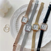 Women's Alloy Case Ordinary Glass Mirror Fashion Simple Small Square Retro Quartz Watch