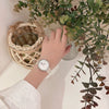 Women's Alloy Case Ordinary Glass Mirror Leisure Style Allmatch Belt Watch