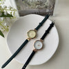 Women's Alloy Case Ordinary Glass Mirror Leisure Style Round Thin Strap Watch