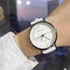 Women's Alloy Case Ordinary Glass Mirror Pointer Quartz Watch With Simple Elegant White Belt And Leisure Style