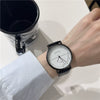 Women's Alloy Case Ordinary Glass Mirror Pointer Quartz Watch With Simple Elegant White Belt And Leisure Style